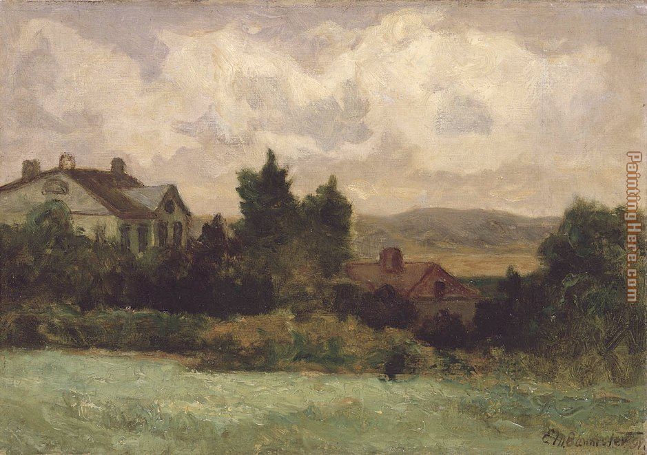 houses and trees painting - Edward Mitchell Bannister houses and trees art painting